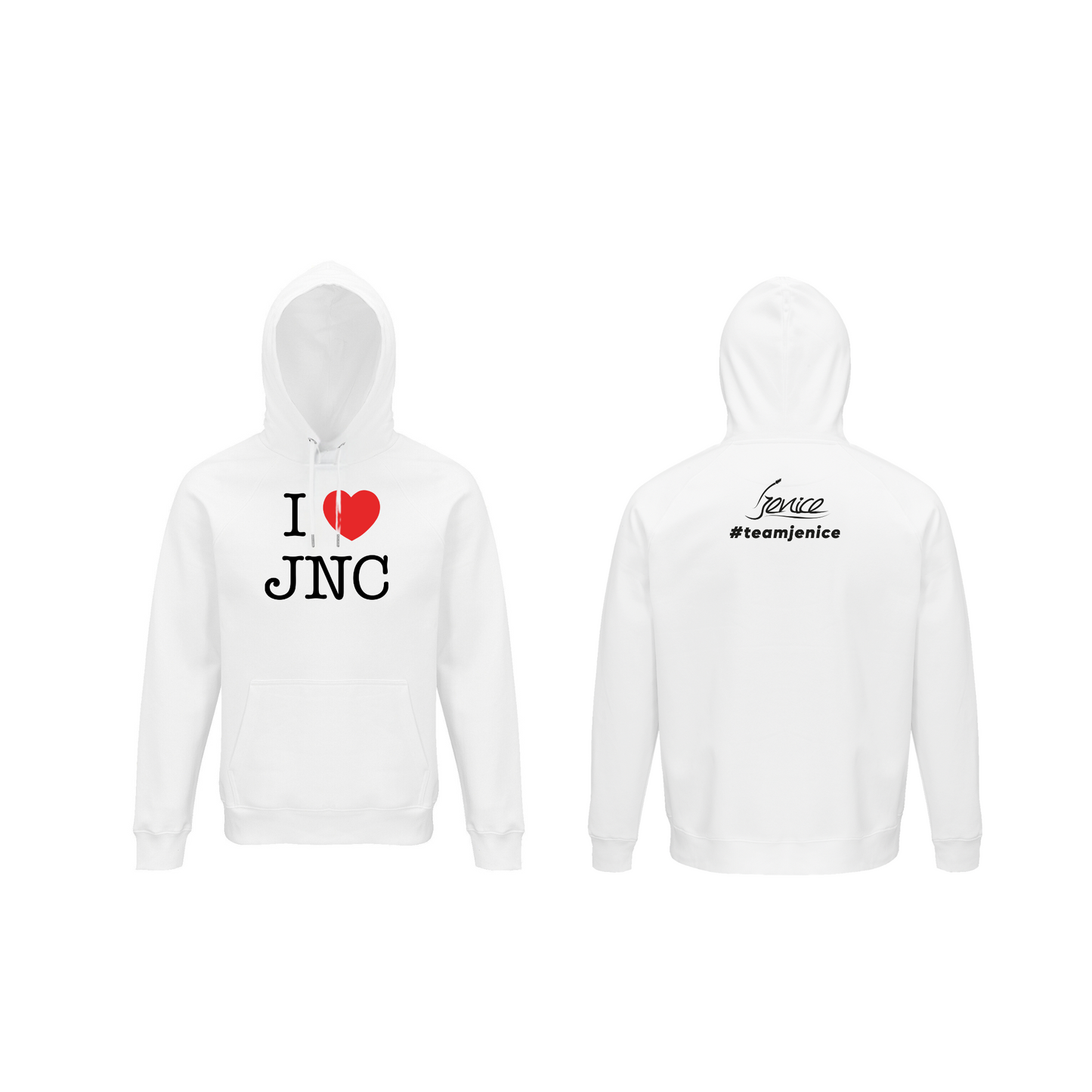 Hoodie "I Love JNC" weiß